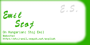 emil stoj business card